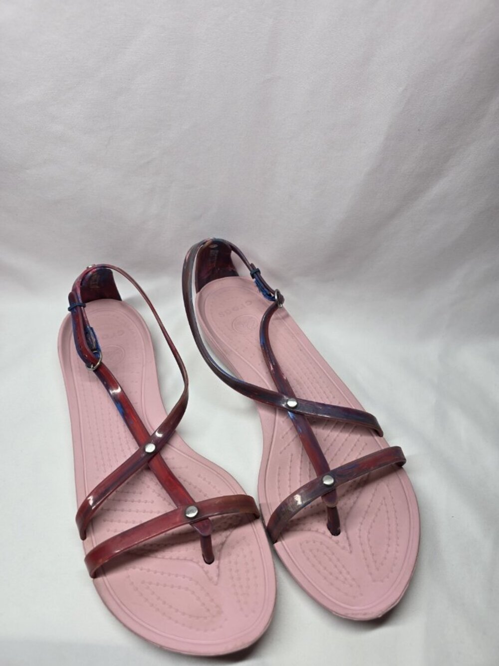 Crocs Women's Really Sexi Flip Sandals Size 10 Pink Marble Shoes